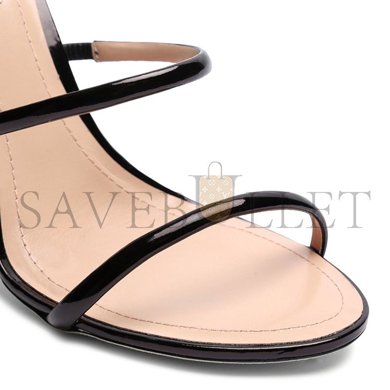 RENÉ CAOVILLA CLEO METALLIC BLACK SANDAL 105 C12351